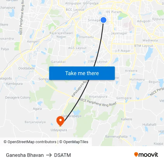 Ganesha Bhavan to DSATM map