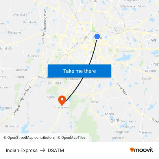 Indian Express to DSATM map