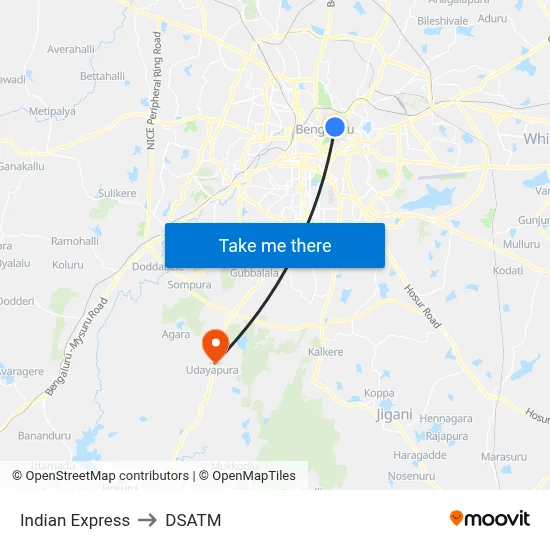 Indian Express to DSATM map