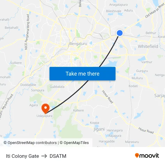 Iti Colony Gate to DSATM map