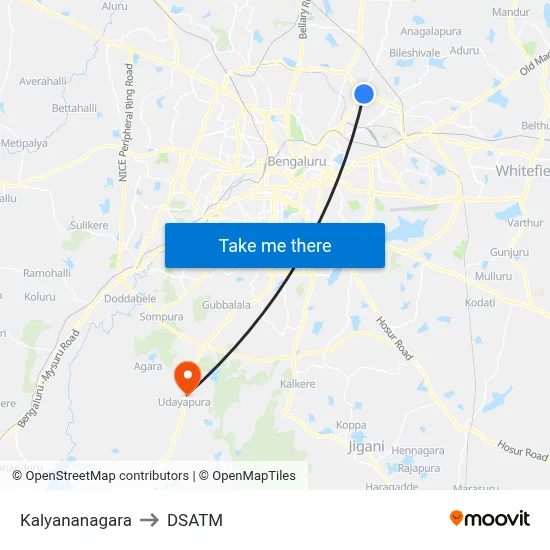 Kalyananagara to DSATM map