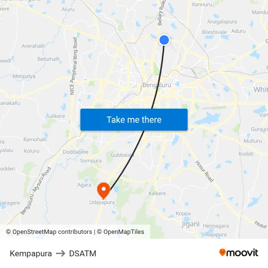 Kempapura to DSATM map