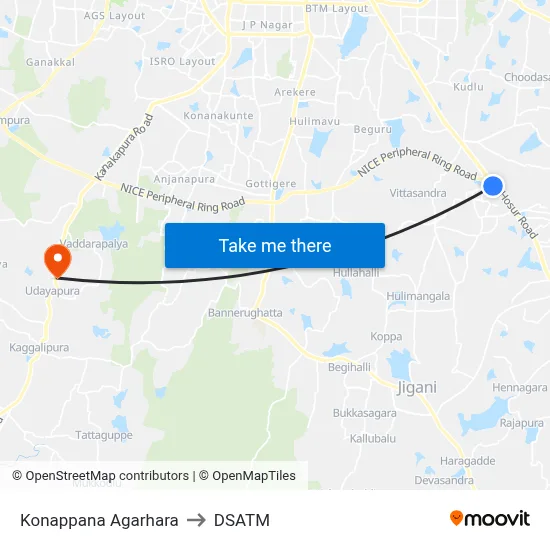 Konappana Agarhara to DSATM map