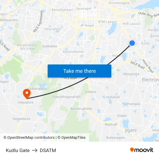 Kudlu Gate to DSATM map