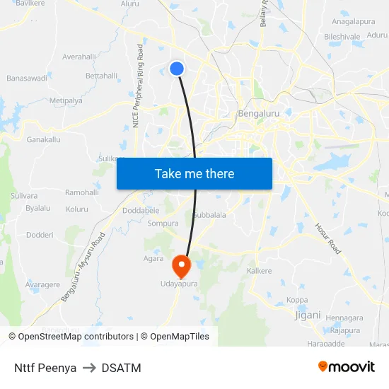 Nttf Peenya to DSATM map