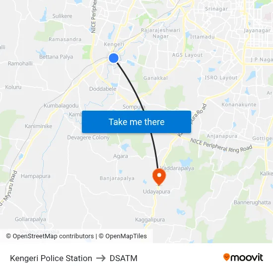 Kengeri Police Station to DSATM map