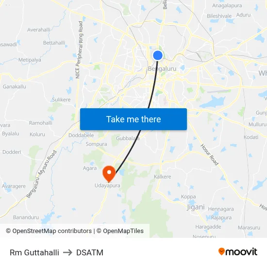 Rm Guttahalli to DSATM map