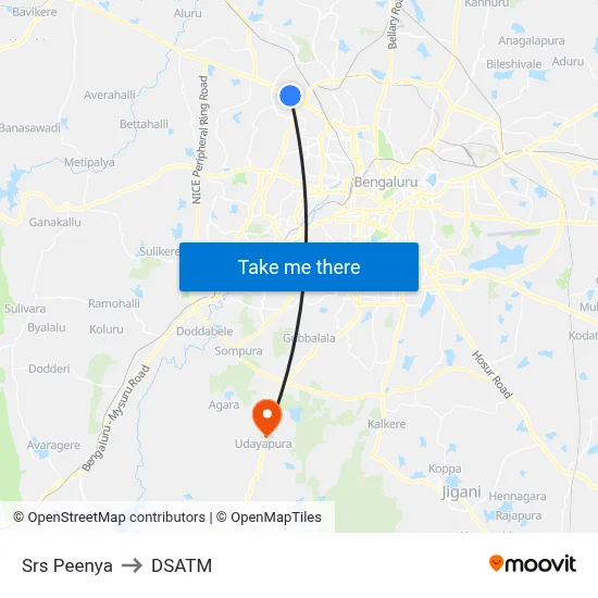 Srs Peenya to DSATM map