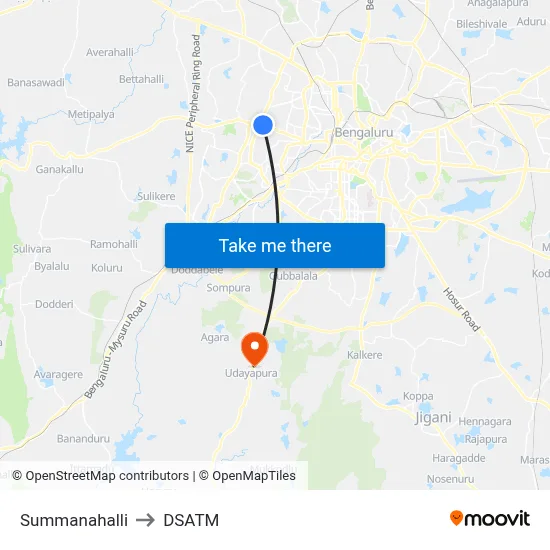 Summanahalli to DSATM map