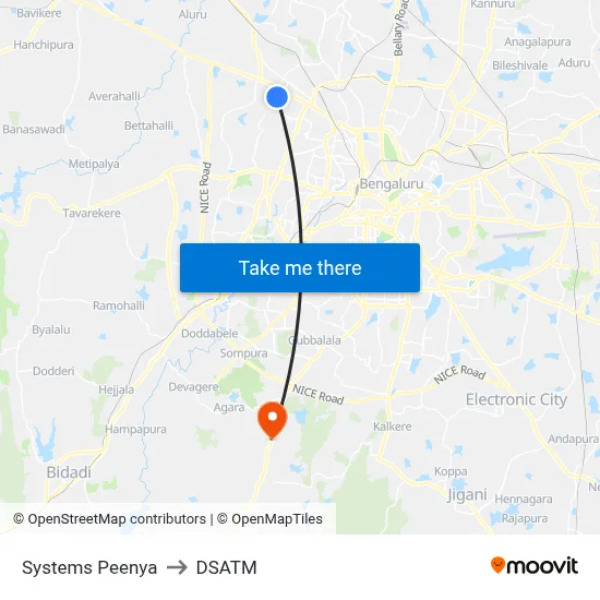 Systems Peenya to DSATM map