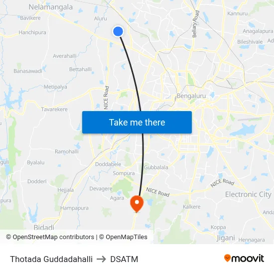 Thotada Guddadahalli to DSATM map