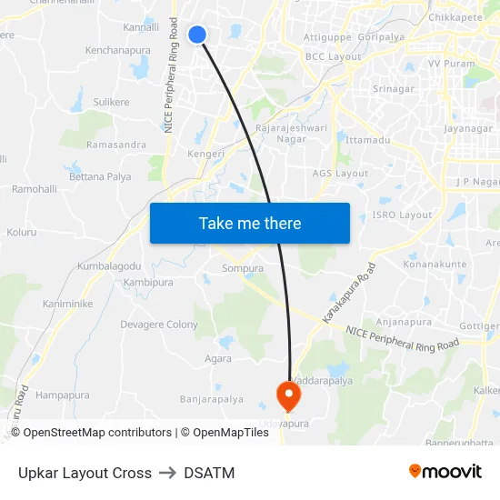 Upkar Layout Cross to DSATM map