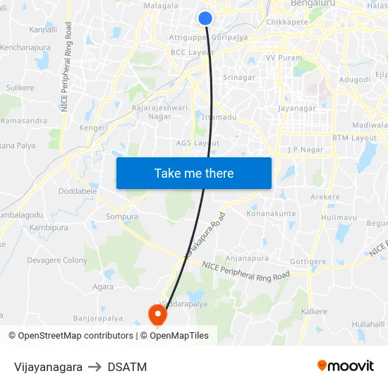 Vijayanagara to DSATM map