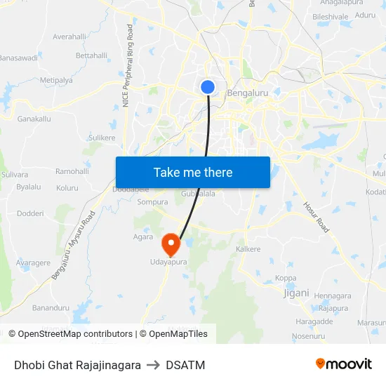 Dhobi Ghat Rajajinagara to DSATM map