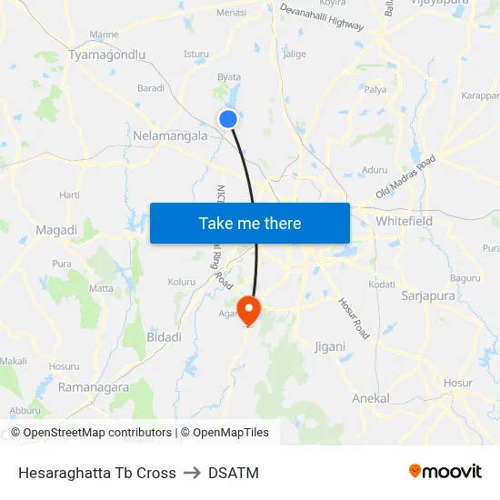 Hesaraghatta Tb Cross to DSATM map