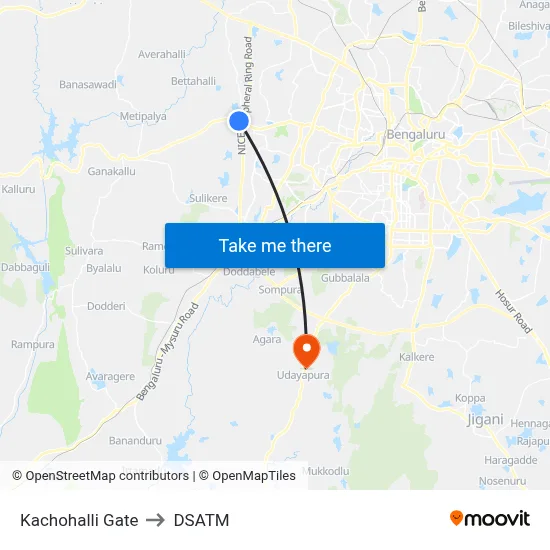Kachohalli Gate to DSATM map