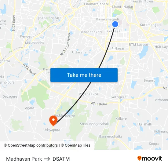 Madhavan Park to DSATM map