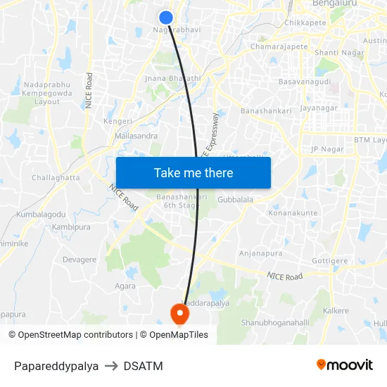 Papareddypalya to DSATM map