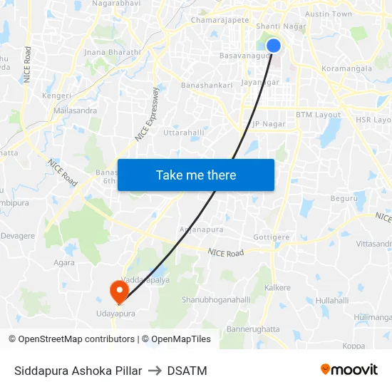 Siddapura Ashoka Pillar to DSATM map