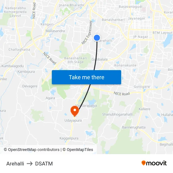 Arehalli to DSATM map