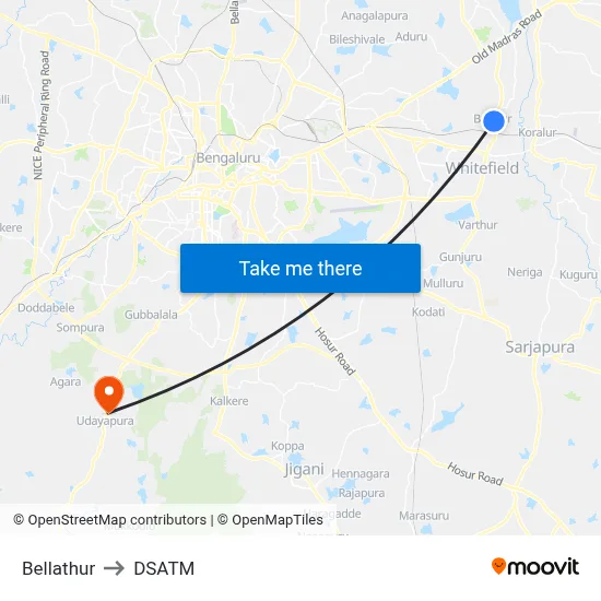 Bellathur to DSATM map