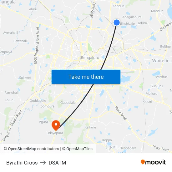 Byrathi Cross to DSATM map