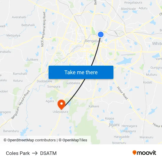 Coles Park to DSATM map
