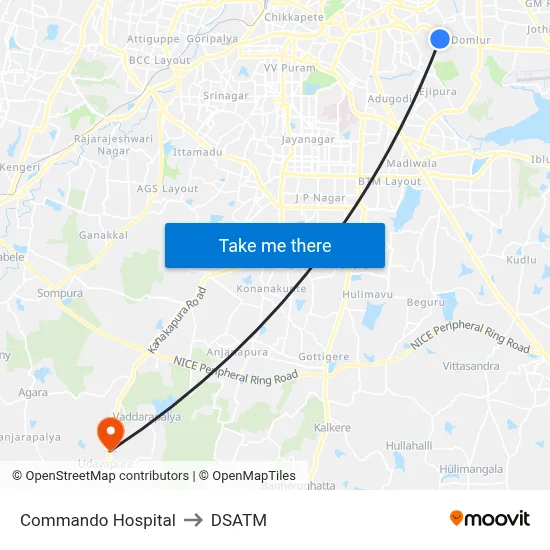 Commando Hospital to DSATM map