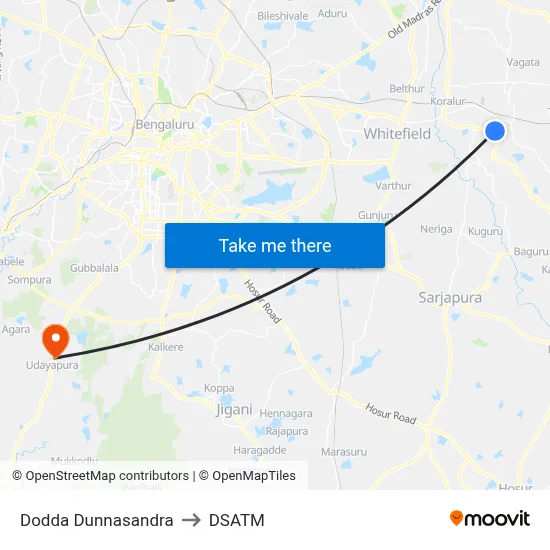 Dodda Dunnasandra to DSATM map