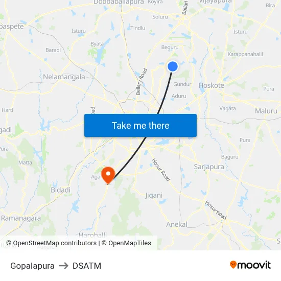 Gopalapura to DSATM map