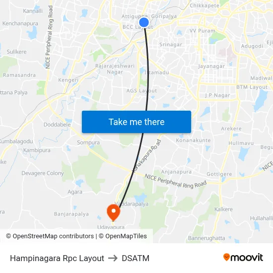 Hampinagara Rpc Layout to DSATM map