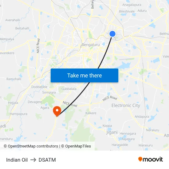 Indian Oil to DSATM map