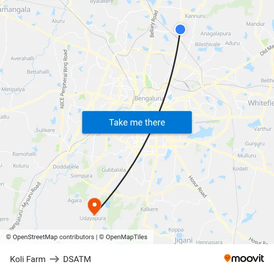 Koli Farm to DSATM map