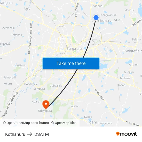 Kothanuru to DSATM map