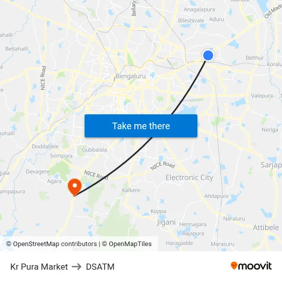Kr Pura Market to DSATM map