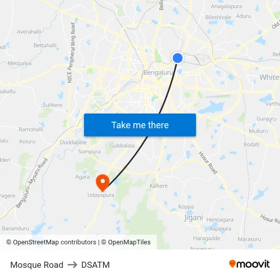 Mosque Road to DSATM map