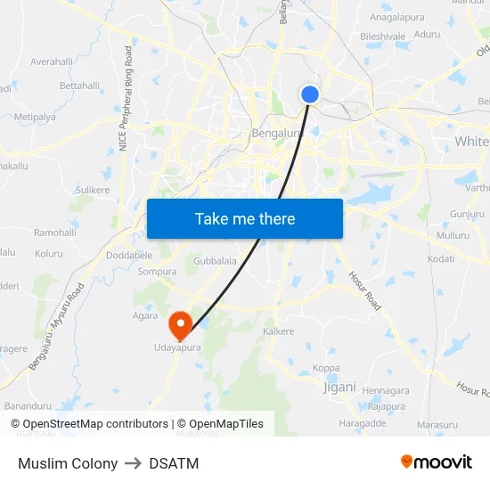 Muslim Colony to DSATM map