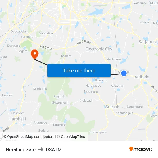 Neraluru Gate to DSATM map
