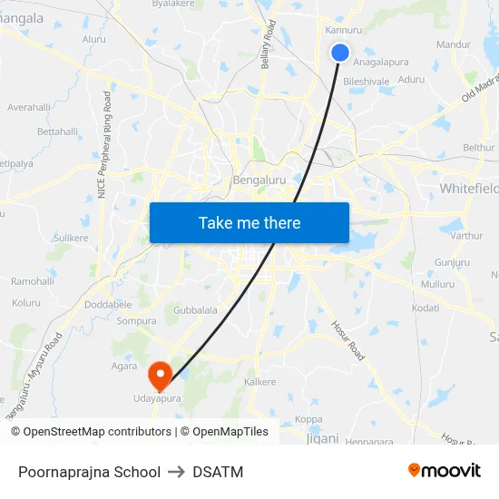 Poornaprajna School to DSATM map