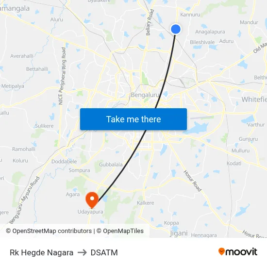 Rk Hegde Nagara to DSATM map