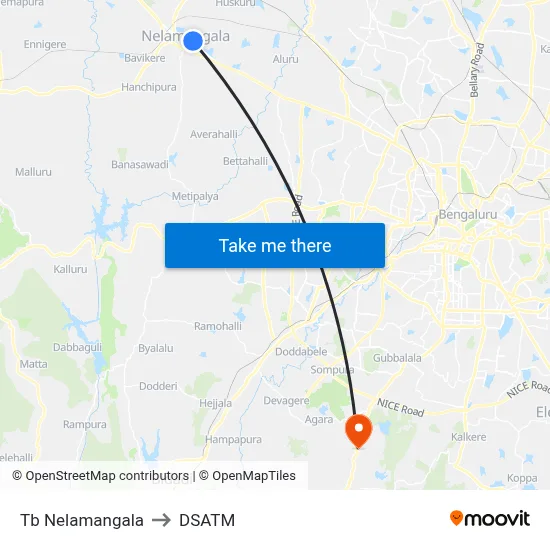 Tb Nelamangala to DSATM map