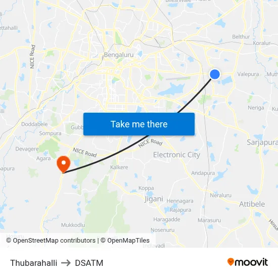 Thubarahalli to DSATM map