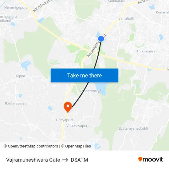 Vajramuneshwara Gate to DSATM map