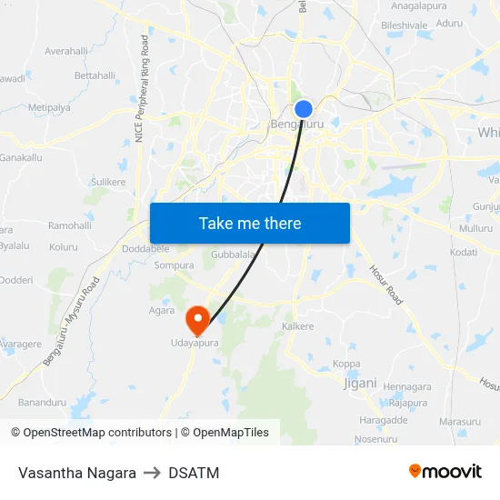 Vasantha Nagara to DSATM map