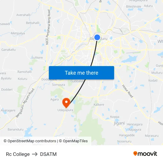 Rc College to DSATM map