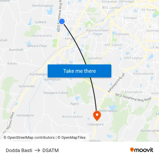 Dodda Basti to DSATM map
