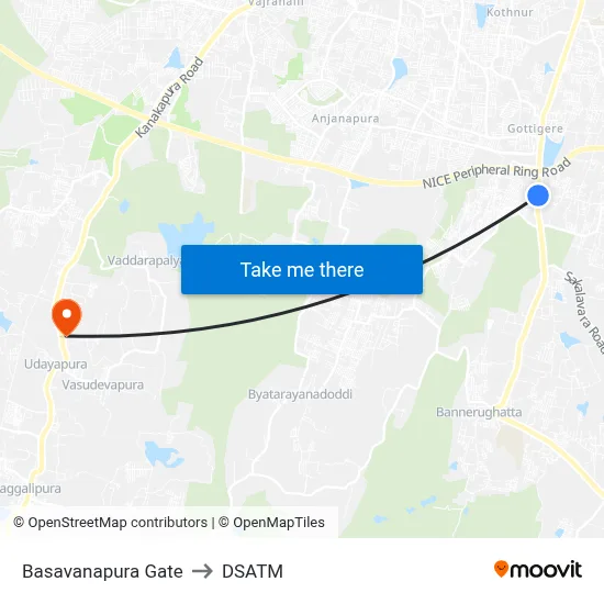 Basavanapura Gate to DSATM map
