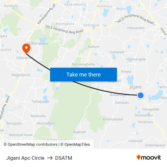 Jigani Apc Circle to DSATM map
