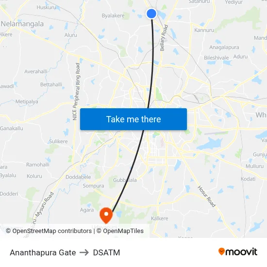 Ananthapura Gate to DSATM map