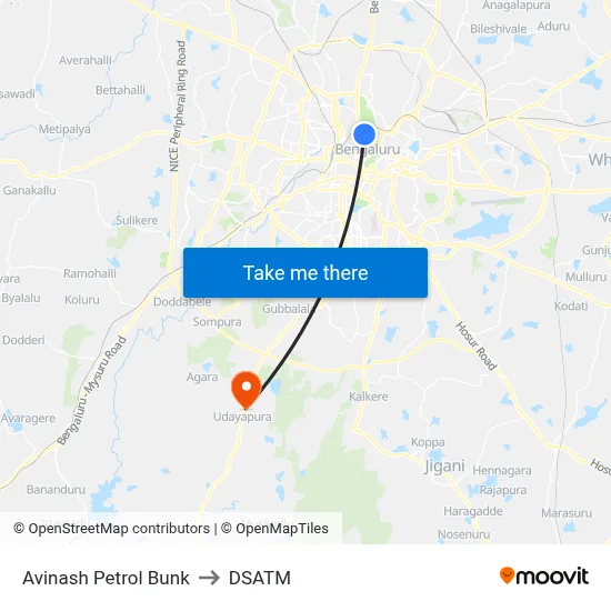Avinash Petrol Bunk to DSATM map